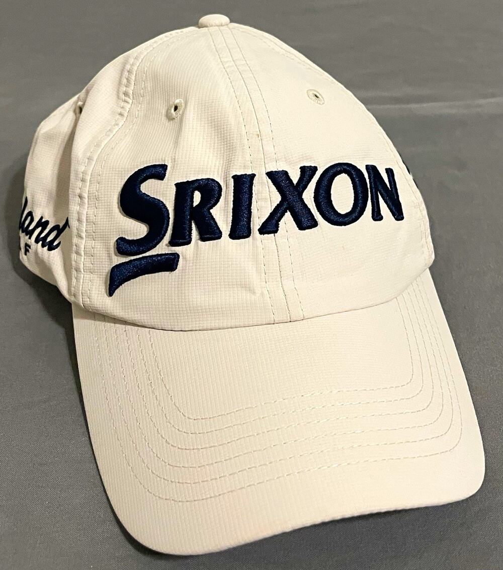 Srixon Cleveland Golf Hat White Navy Adjustable Cap Tour Performance